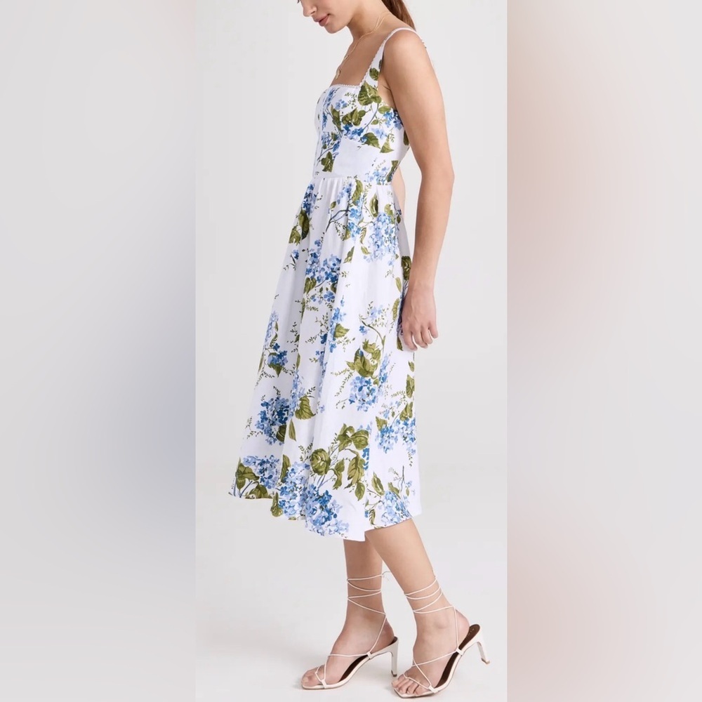 NEW Reformation Tagliatelle Riviera Linen Floral sleeveless Midi Dress SZ 10 - Picture 3 of 9